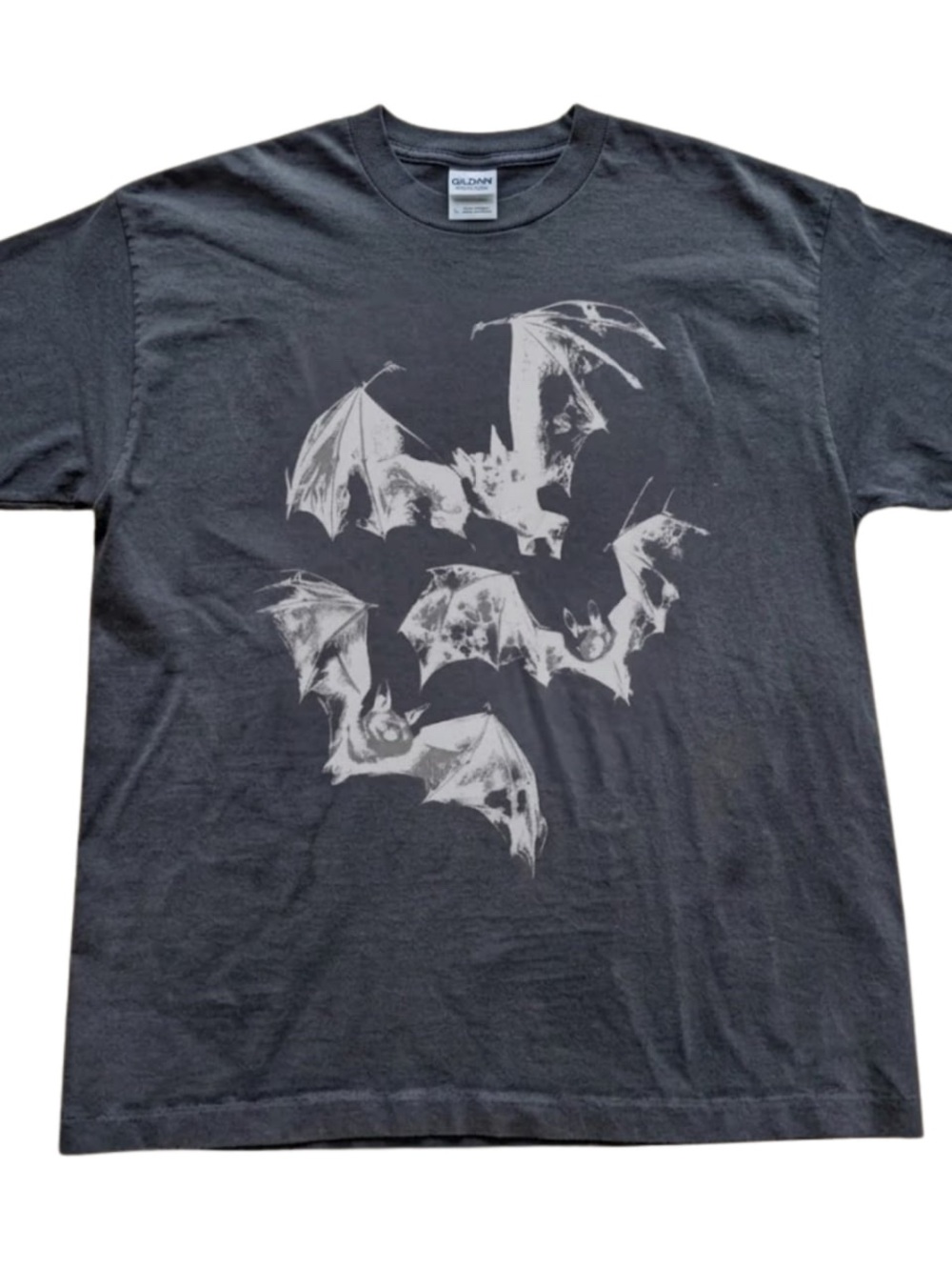 Gildan Men’s Black T-Shirt with White Bat Graphic